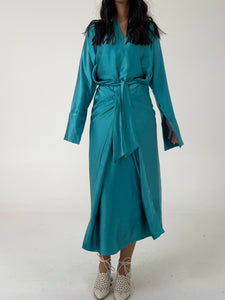 Tiffany Blue Silk Caftan