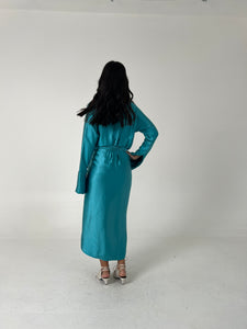 Tiffany Blue Silk Caftan