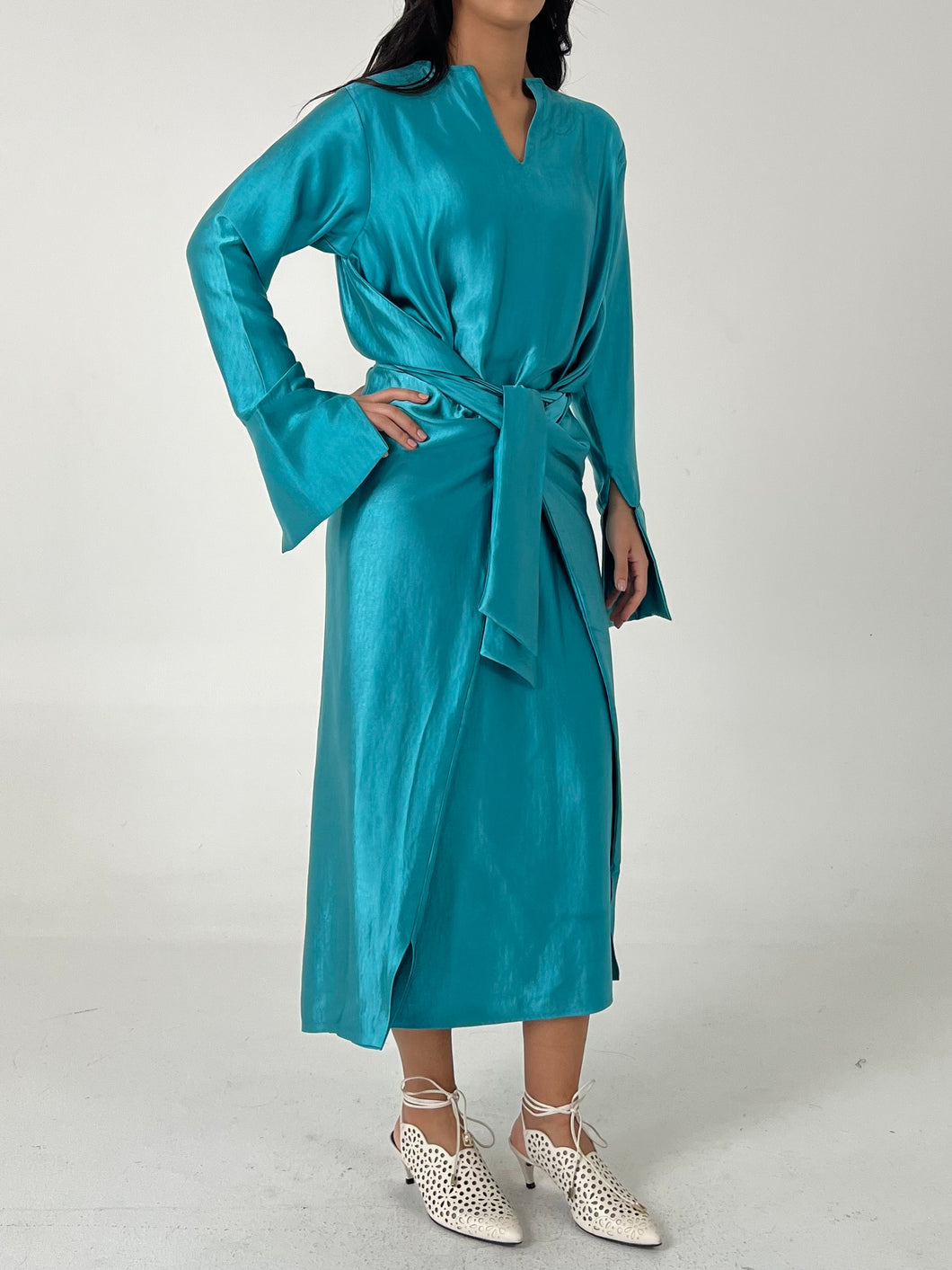 Tiffany Blue Silk Caftan