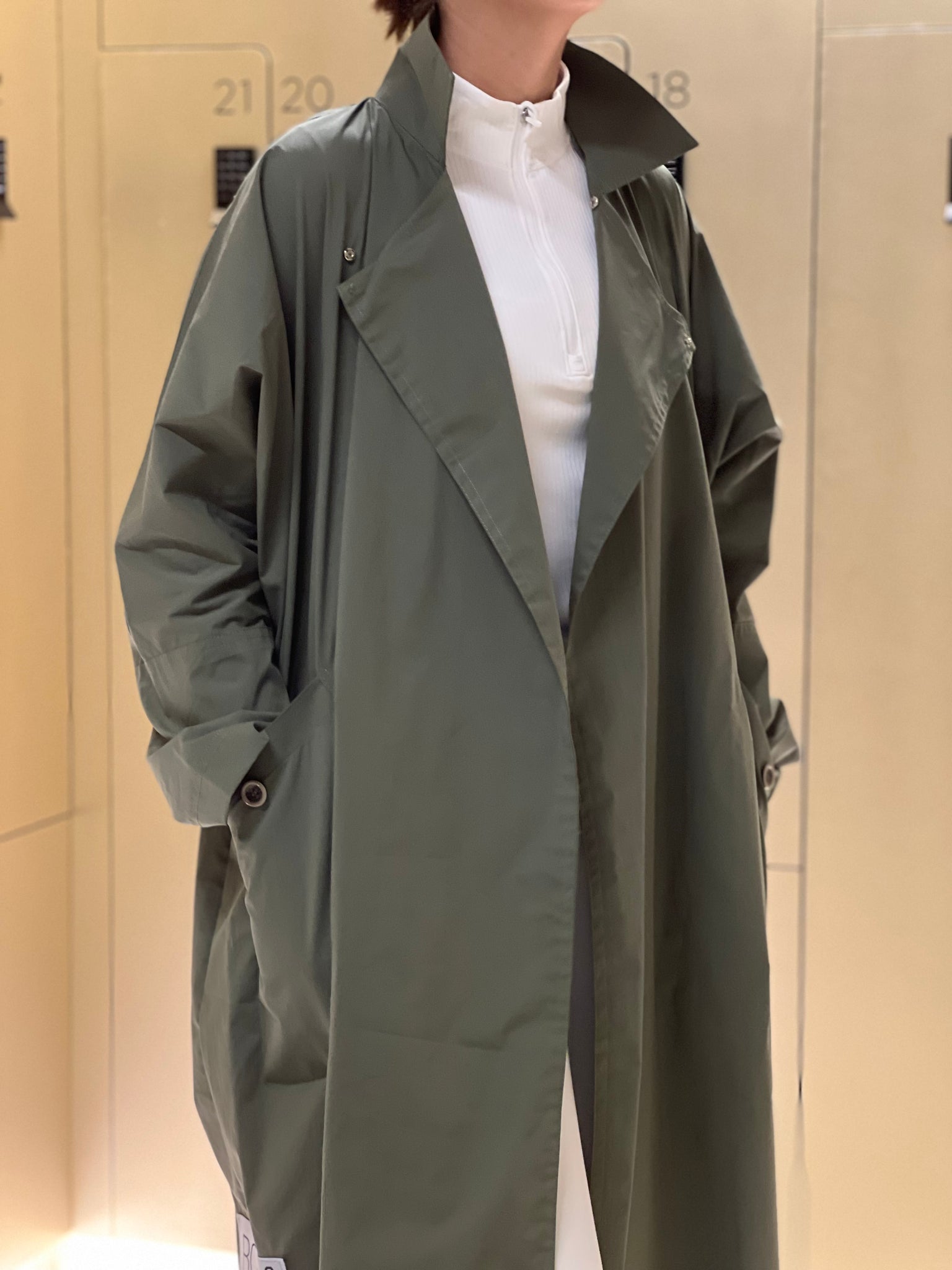 Khaki oversized coat hotsell