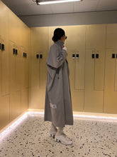 GREY OVERSIZED SIDE-LOGO COAT