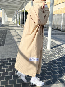 BEIGE OVERSIZED SIDE-LOGO COAT