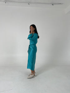 Tiffany Blue Silk Caftan