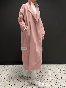 PINK ROSE OVERSIZED SIDE-LOGO COAT