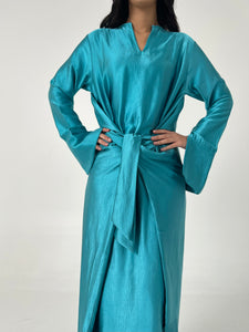 Tiffany Blue Silk Caftan