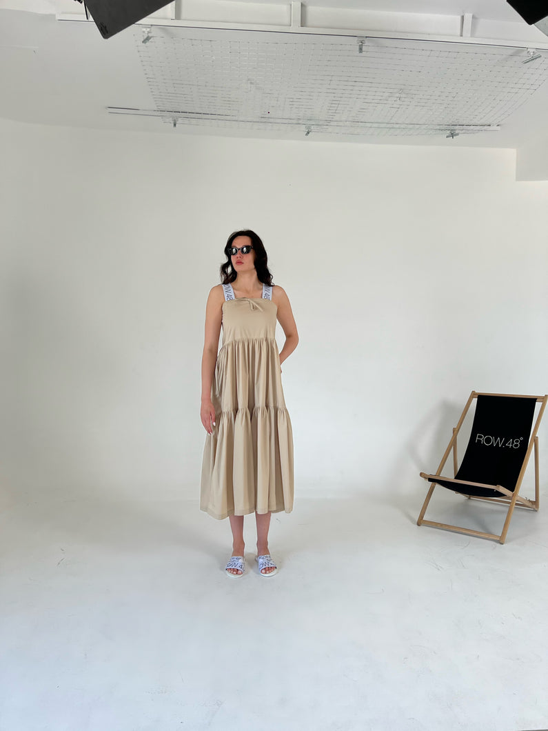 BEIGE LOGO DRESS