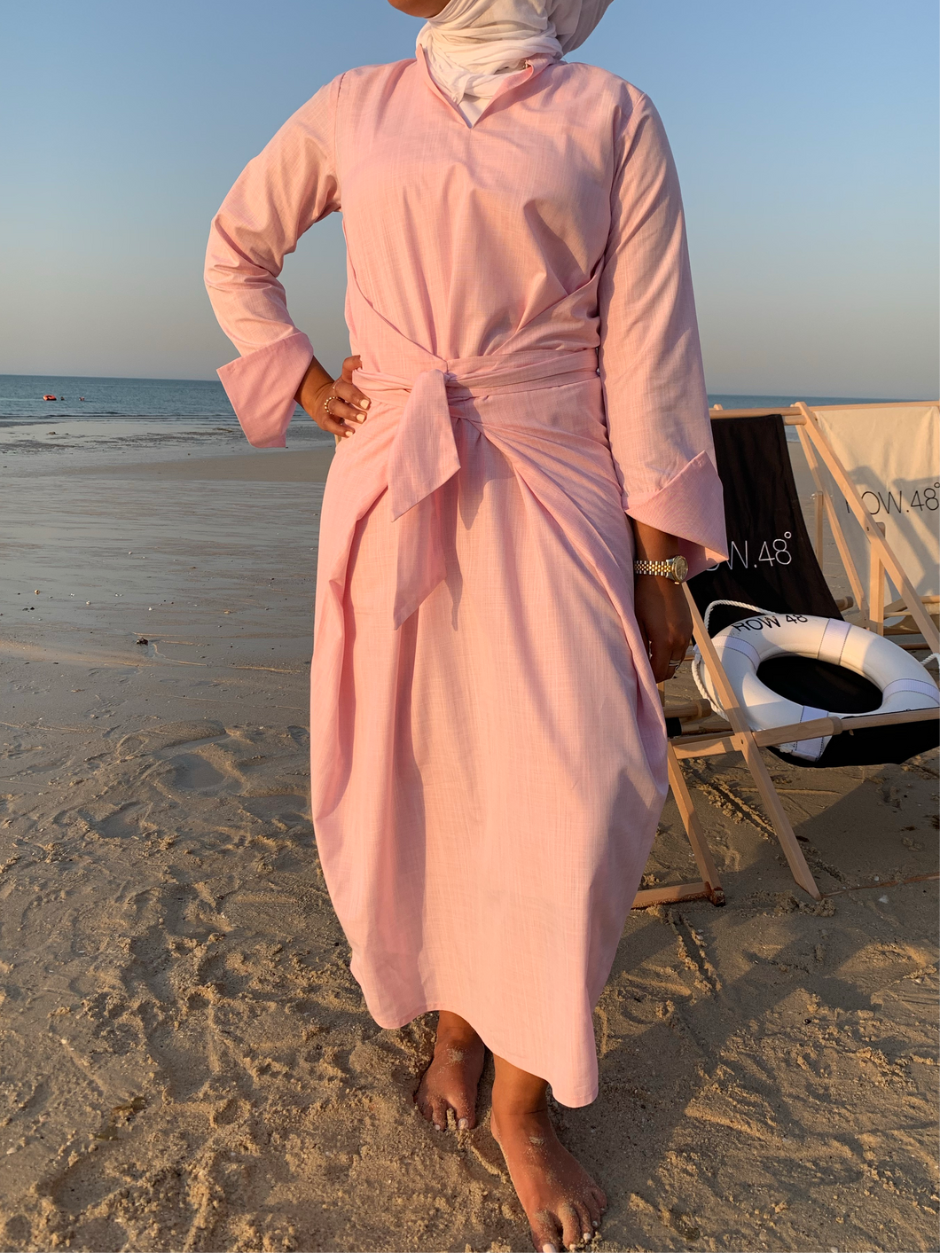 PINK WRAP DRESS