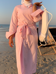 PINK WRAP DRESS