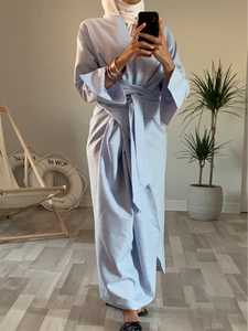 BLUE WRAP DRESS