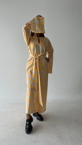 YELLOW PLAID WRAP DRESS