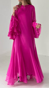 Fuchsia Chiffon Caftan