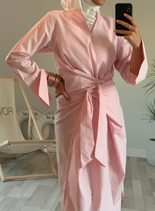 PINK WRAP DRESS