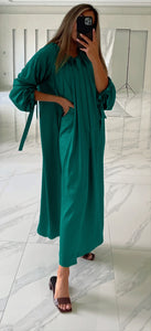 Royal Green Silk Caftan