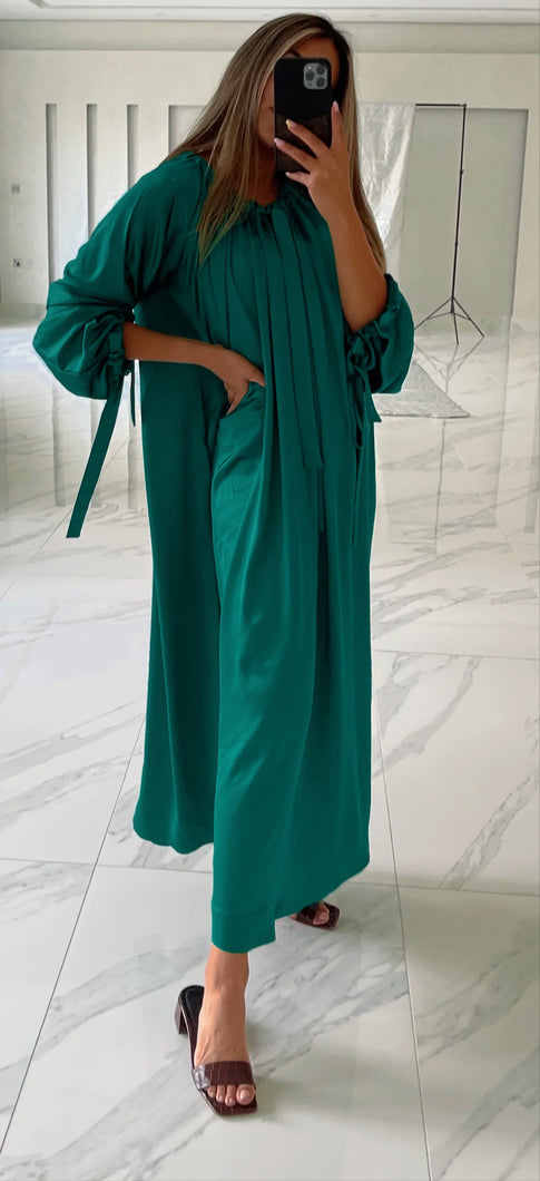 Royal Green Silk Caftan