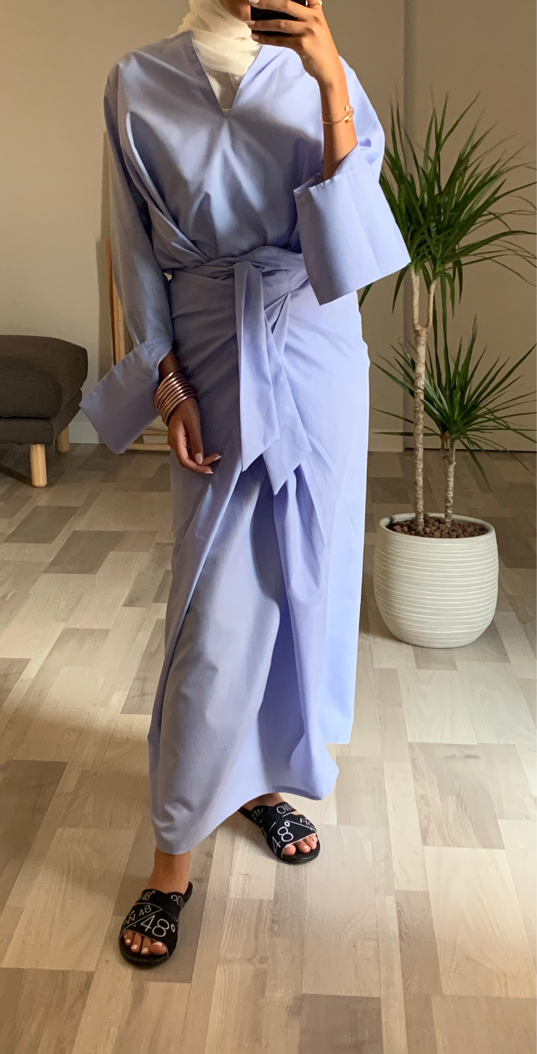 SKY BLUE WRAP DRESS